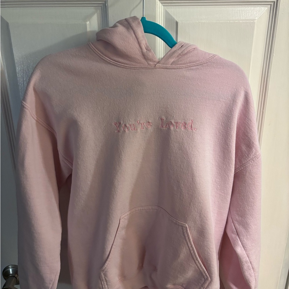 “You’re loved” pink hoodie